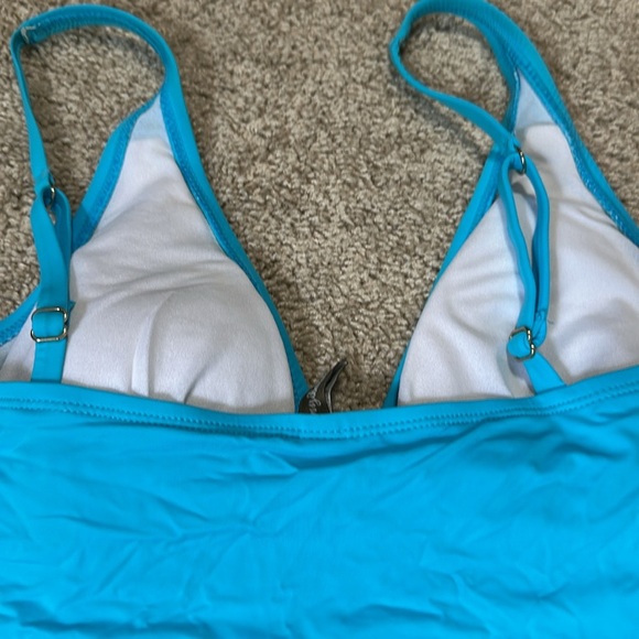 Tommy Bahama Blue Ruched Middle Swimsuit Size 8 - Picture 4 of 6